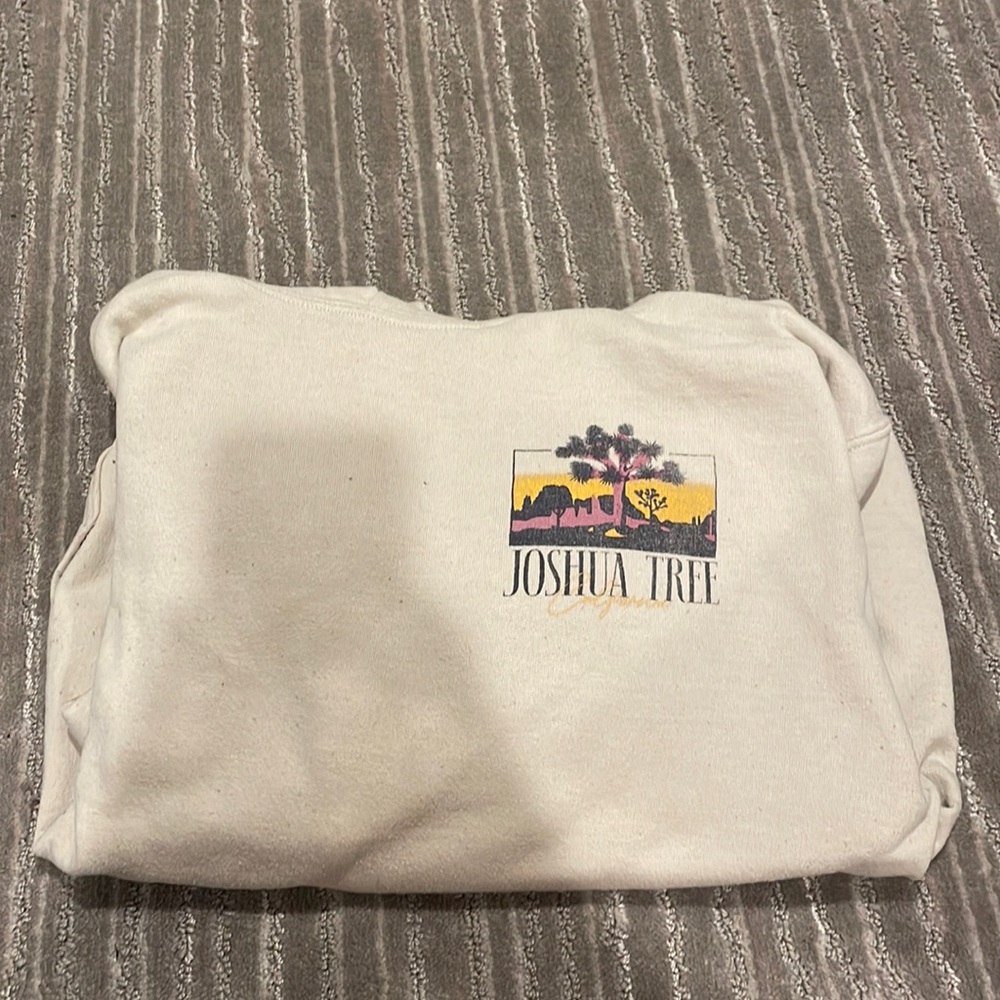 Joshua Tree California beige hoodie